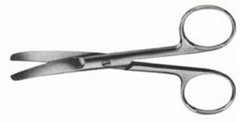 Ножницы  хирургические вертикально-изогнутые  J-22-105 (Surgical scissors vertically curved) 