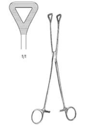 Щипцы для захватывания послеродовой шейки матки  J-17-178 (Forceps for grasping the neck of postpartum uterus DUVAL) 