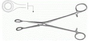 Щипцы  геморроидальные окончатые прямые Щ-55 (Haemorrhoidal clamps fenestrated, straight)