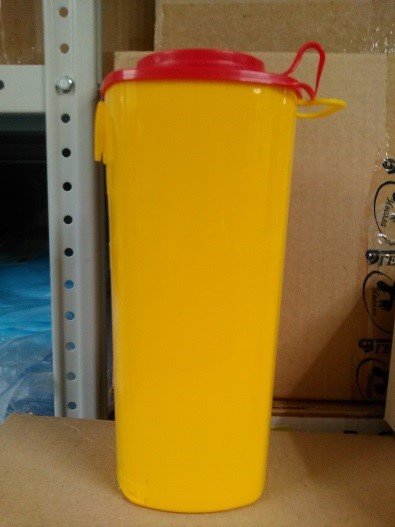 Емкость-контейнер для сбора острого инструмента, 1 л, желтый
